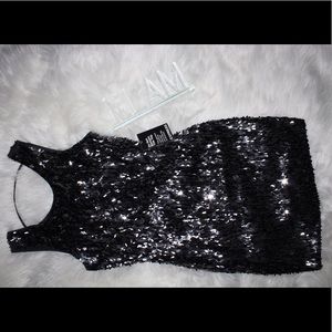 EXPRESS Gunmetal Sequin Dress